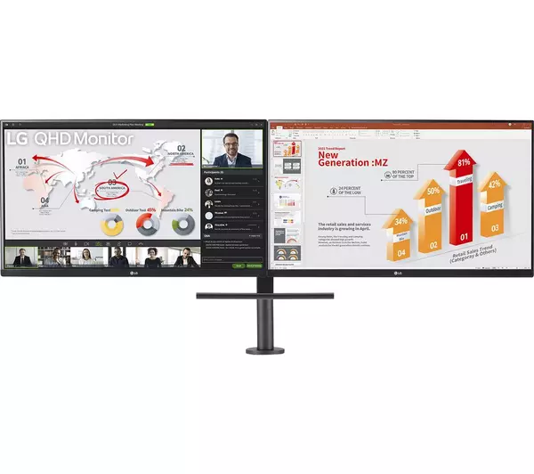 LG Ergo Dual 27QP88D-B.AEK Quad HD 27" IPS LCD Monitor - Black
