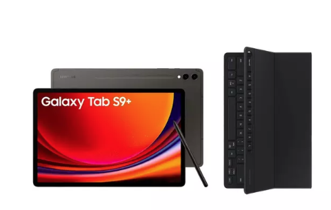 SAMSUNG Galaxy Tab S9+ 12.4" 5G Tablet (512 GB, Graphite) & Galaxy Tab S9+ Slim Book Cover Keyboard Case Bundle