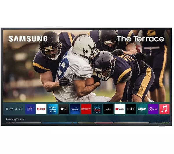 SAMSUNG The Terrace QE75LST7TAUXXU 75" Smart 4K Ultra HD HDR QLED Outdoor TV & All-in-One Sound Bar Bundle